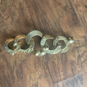 Louis Vuitton Hoop Link Chunky Goldtone Bracelet,  Approx. 7” L Unfastened